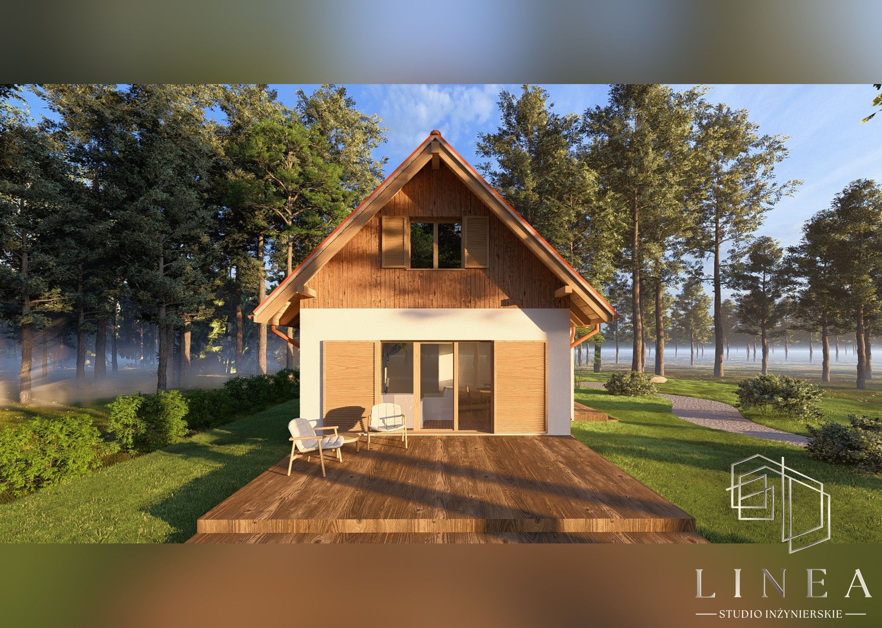 Budynek mieszkalny jednorodzinny „Domek Borowiacki” w Okoninach Nadjeziornych