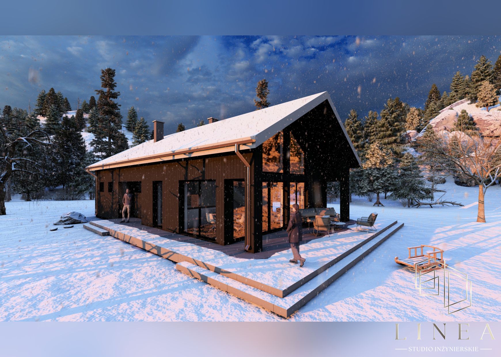 Budynek mieszkalny jednorodzinny „Zimowy Azyl” w Okoninach Nadjeziornych