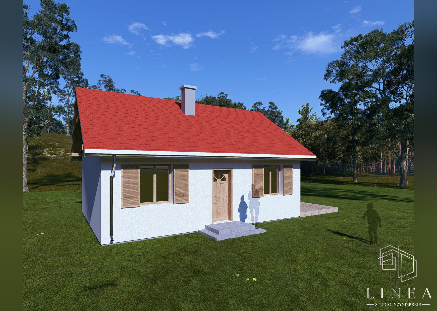 Budynek mieszkalny jednorodzinny „Parterowy zakątek” w Okoninach Nadjeziornych